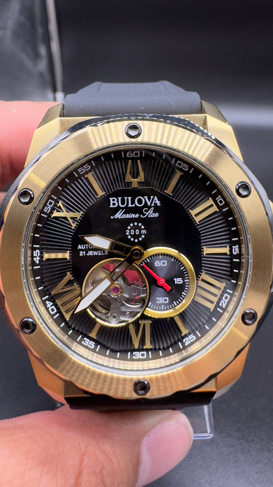 Bulova Marine Star Automatic Black Dial Men's Watch