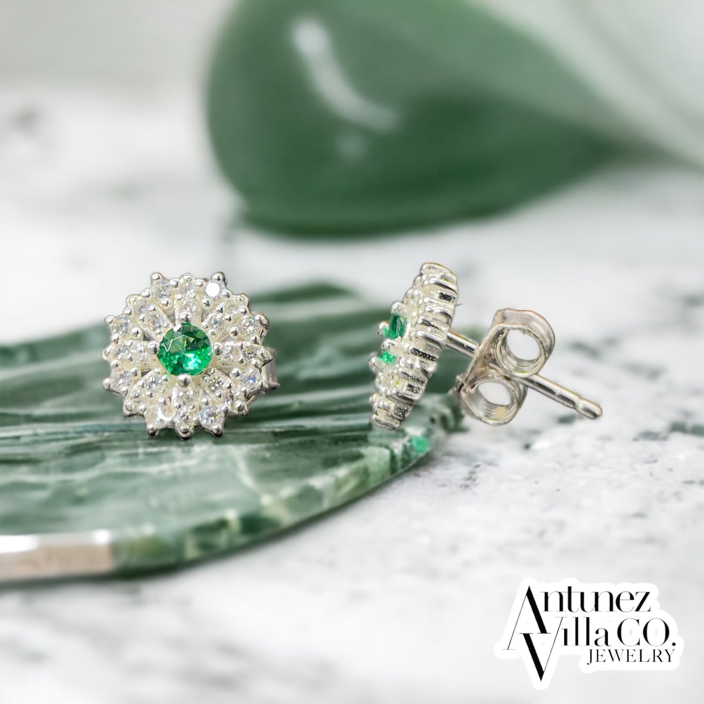 Green Serenity Zirconia Earrings