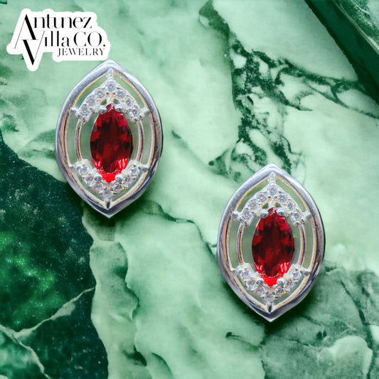 Radient Scarlet Elegance Earrings